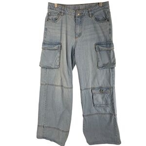 SABOTAGE Kids  Light Blue Cargo Jeans utility jeans size 16